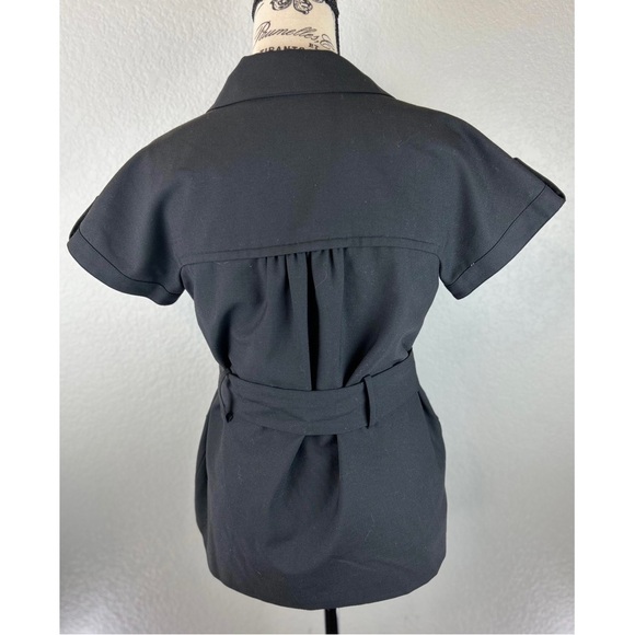 Cynthia Steffe Black Short Sleeve Jacket with Waist Tie Belt, Medium - Picture 3 of 5